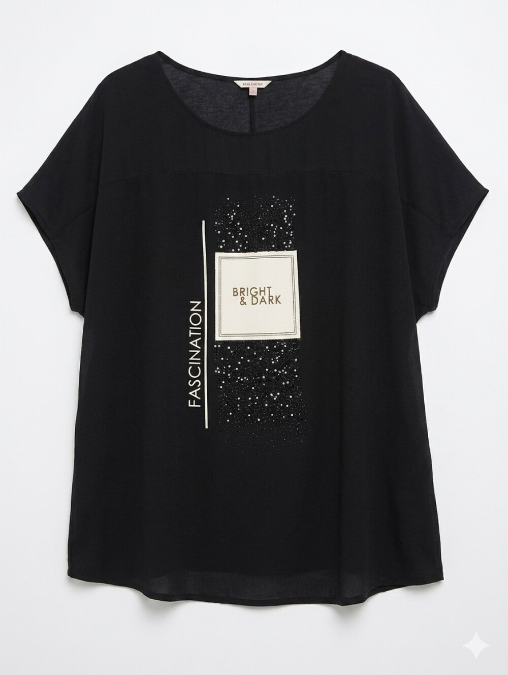 Max Cocos Bright & Dark Black Graphic Short-Sleeve Women’s Top Sz XXL